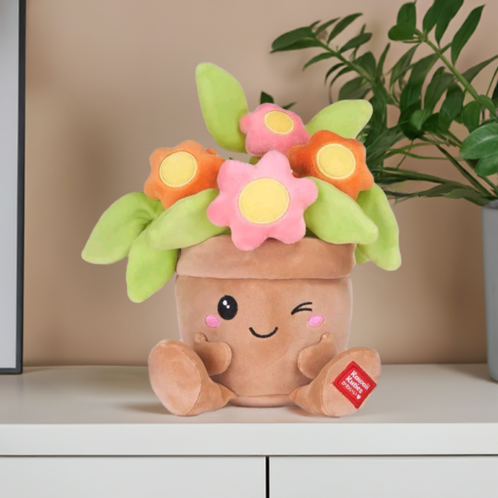 Official Kawaii Kuties Potted Primrose Flowers Soft Plush - 9.5"