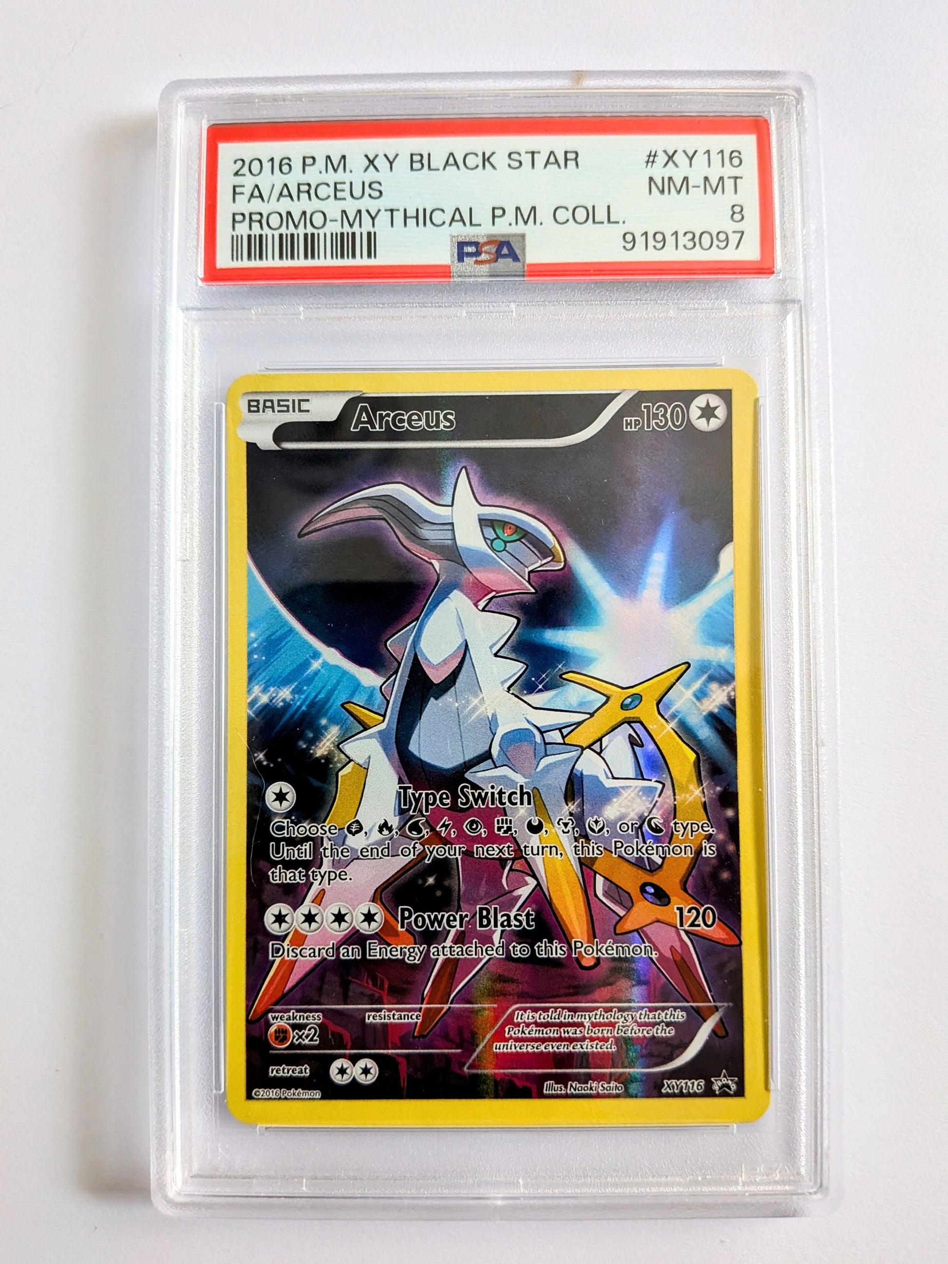 Pokemon ARCEUS PSA 8 XY Black Star Promo trading card #XY116