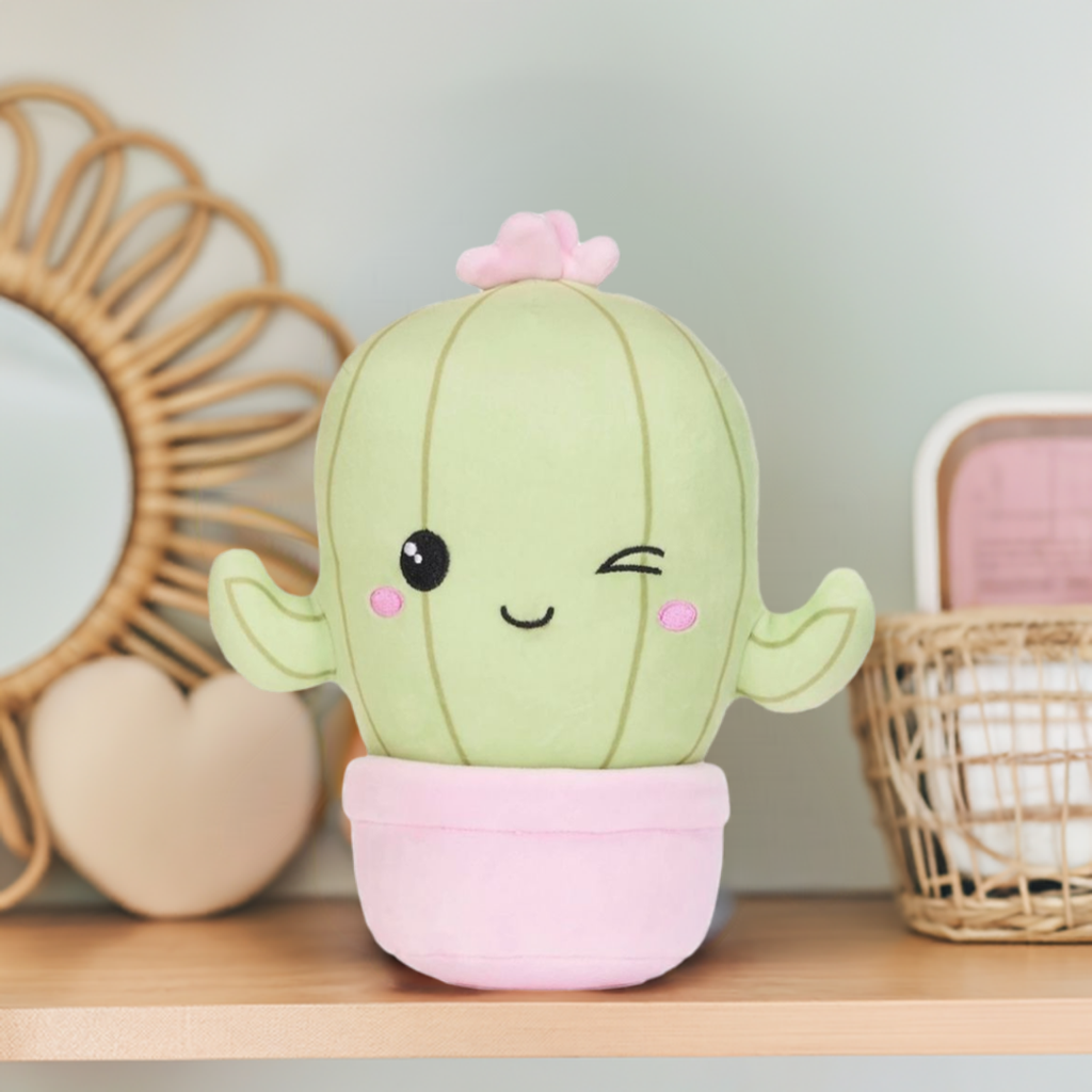 Official Kawaii Kuties Green Potted Cactus Soft Plush - 9.5" - Delightful Adventures