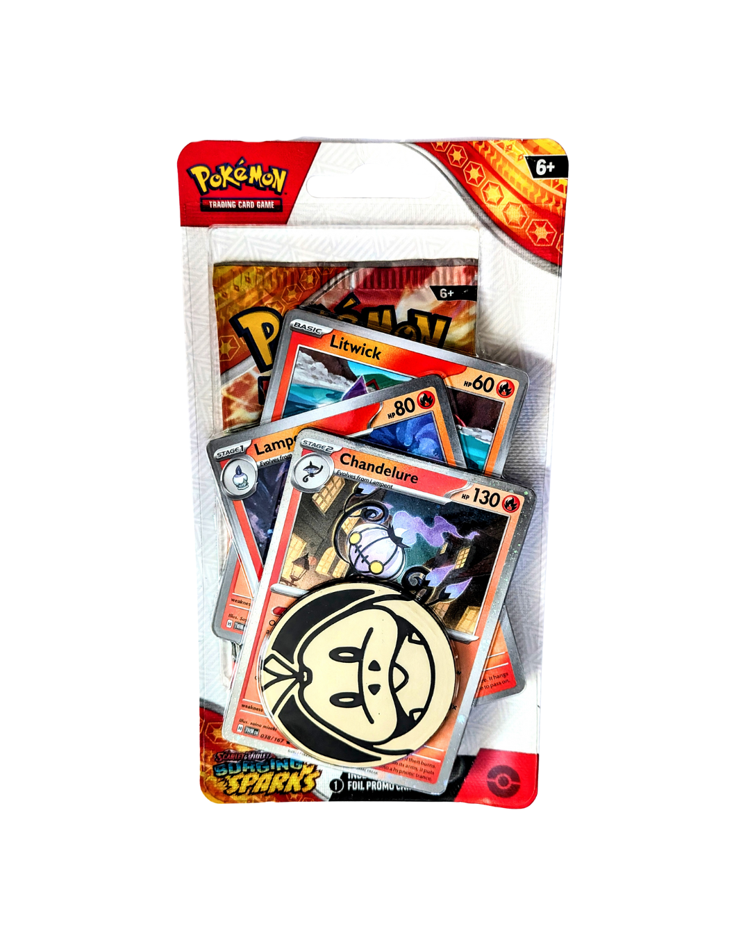 Pokemon Scarlet & Violet Surging Sparks Blister Pack - Checklane Premium Alakazam / Chandelure Promo