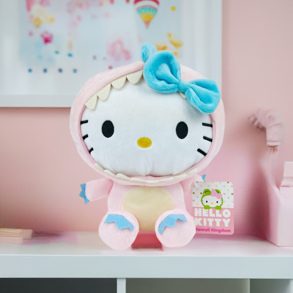 Official Hello Kitty Kawaii Kingdom Pink Dinosaur Outfit Soft Plush 10"