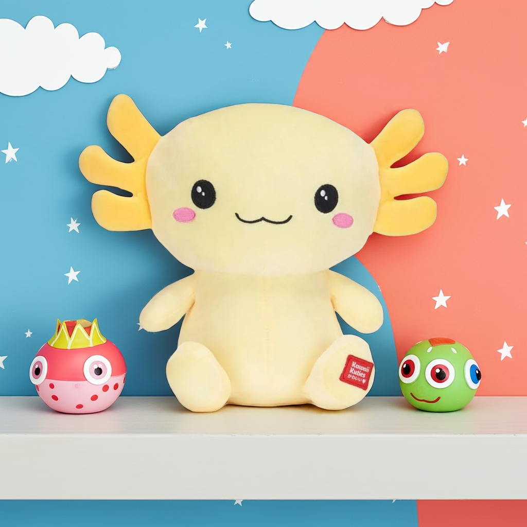Official Kawaii Kuties Yellow Axolotl Soft Plush - Kai 10"