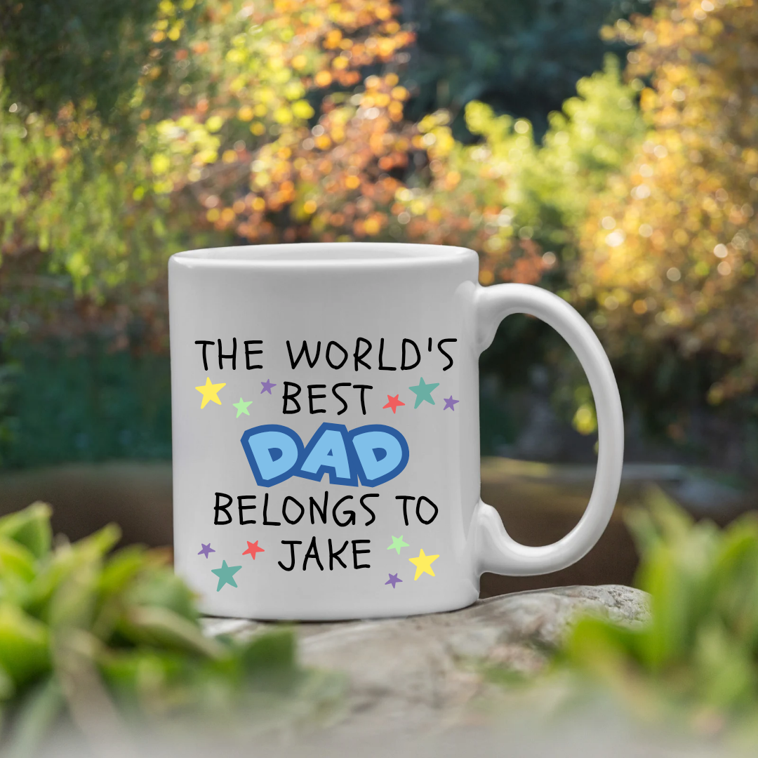 Personalised Fathers Day Mug ANY NAME Dad Belongs To Me 11oz