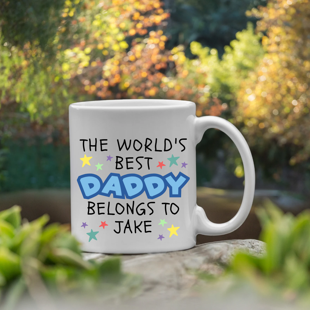Personalised Fathers Day Mug ANY NAME Dad Belongs To Me 11oz