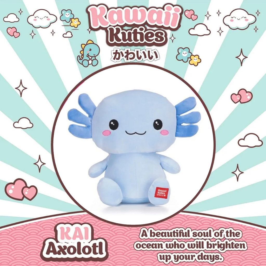 Official Kawaii Kuties Blue Axolotl Soft Plush - Kai 10"