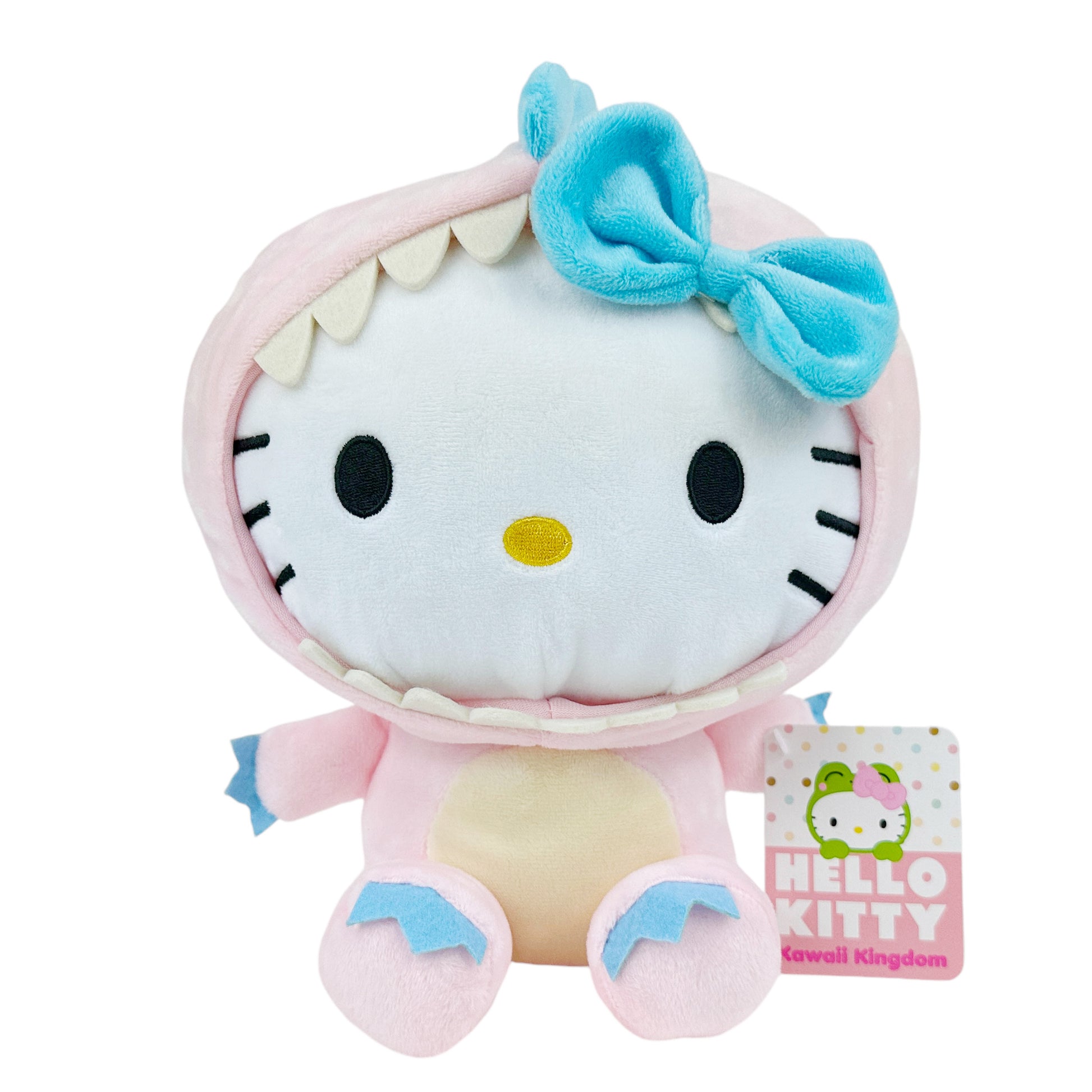 Official Hello Kitty Kawaii Kingdom Pink Dinosaur Outfit Soft Plush 10"