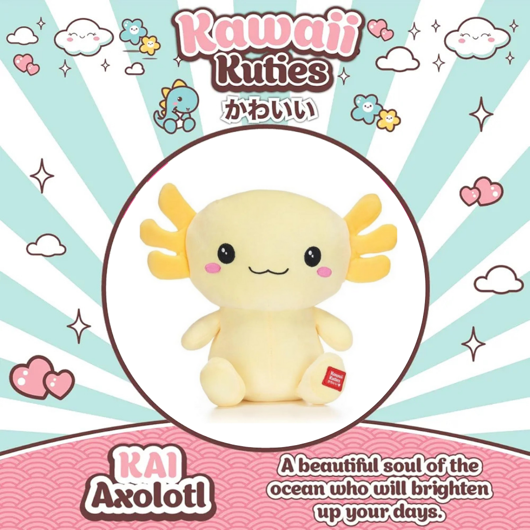 Official Kawaii Kuties Yellow Axolotl Soft Plush - Kai 10"