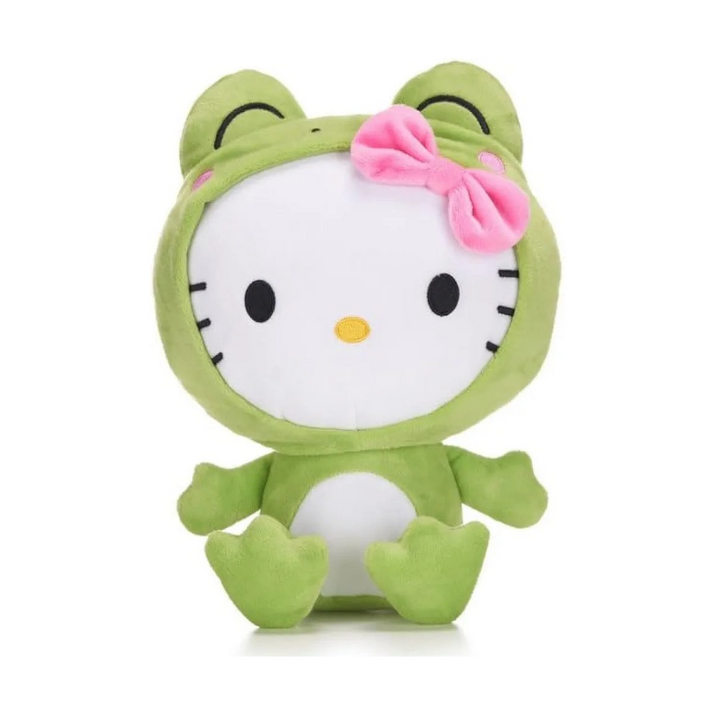 Official Sanrio Hello Kitty Kawaii Kingdom Green Frog Outfit Soft Plush 10" Toy