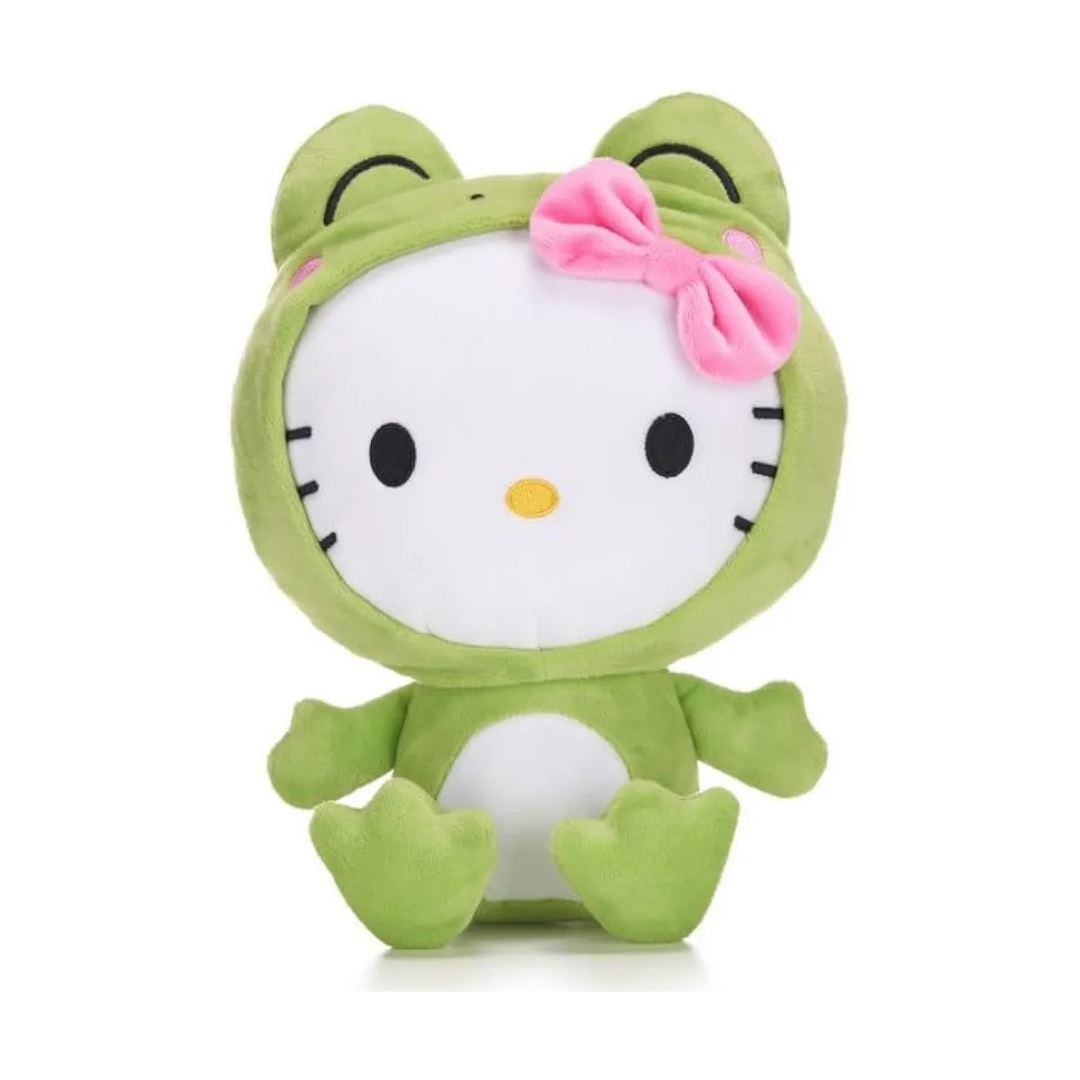 Official Sanrio Hello Kitty Kawaii Kingdom Green Frog Outfit Soft Plush 10" Toy